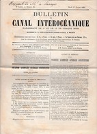 Février 1881 - Bulletin Du CANAL INTEROCÉANIQUE - Rapport De M. De LESSEPS Du 31 Janvier 1881 - CANAL DE PANAMA - Historical Documents