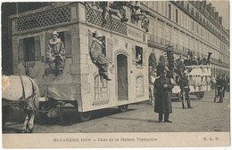 Mi Careme 1906 Char De La Maison Tranquille ELD Petit Defaut A Gauche En Surface Attelage Cheval - Carnaval