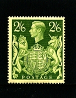 GREAT BRITAIN - 1942  KGVI  2/6  GREEN  MINT - Nuovi