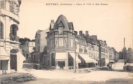 08-RETHEL- PLACE DE VILLE, ET RUE RENAN - Rethel