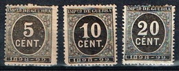 Impuesto De Guerra 1898-99, 5,10 Y 20 Cts - Tasse Di Guerra