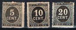 Impuesto De Guerra 1898-99, 5,10 Y 20 Cts - Kriegssteuermarken