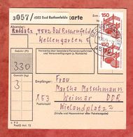 Paketkartenteil, MiF Unfallverhuetung, Bad Rothenfelde Nach Weimar 1974 (54282) - Covers & Documents