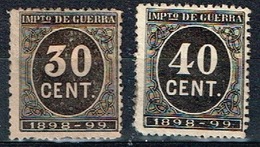 Impuesto De Guerra 1898-99, 30 Y 40 Cts - Tasse Di Guerra