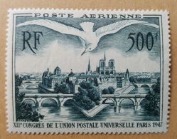 France Poste Aérienne N° 20 - XII Congrès UPU 1947 - 500 FrVert-foncé - Neuf - Andere & Zonder Classificatie