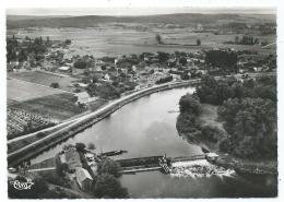 CPSM GURGY, VUE AERIENNE SUR L'YONNE, LE BARRAGE, YONNE 89 - Gurgy