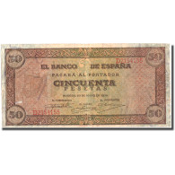 Billet, Espagne, 50 Pesetas, 1938, 1938-05-20, KM:112a, TTB - 50 Peseten