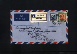 New Zealand 1954 Interesting Airmail Registered Letter - Cartas & Documentos