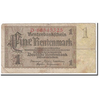 Billet, Allemagne, 1 Rentenmark, 1937, 1937-01-30, KM:173b, B - Bundeskassenschein