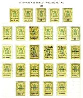 ST. THOMAS & PRINCE, Industrial Tax, PB 4/30, */o M/U, F/VF, Cat. € 1138 - Unused Stamps