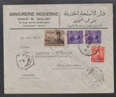 ARMES - ARMURERIE - ALEXANDRIE - EGYPTE / 1952 LETTRE POUR L' ALLEMAGNE (ref LE336) - Storia Postale