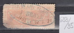 35K633 / 1880 - 50 Cent. VISA ENLIEU DE TIMBRES , CANTON DE FRIBOURG , DE DIMENSION , BROYE , Revenue Switzerland Suisse - Revenue Stamps