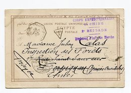 !!! PRIX FIXE : CACHET LINEAIRE 4 LIGNES CORPS EXPEDITIONNAIRE DE CHINE 2E BRIGADE SUR CPA DU CAIRE DE 1900 - Brieven En Documenten