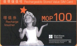 Macau - MO-HUT-REF-0001, Hutchison Telecom, Mobile Refill, Kid Smilling, Exp.31/12/2002, Used - Macau