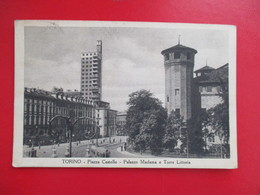 CPA ITALIE TORINO PIAZZA CASTELLO PALAZZO MADAMA E TORRE LITTORIA - Palazzo Madama