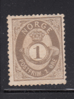 Norway 1877-78 MH Scott #22 1s Post Horn And Crown - Ongebruikt