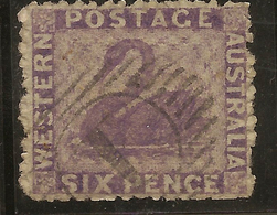 WESTERN AUSTRALIA 1863 6d No Wmk SG 51a U #AME51 - Gebraucht