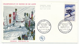 FRANCE - 2 Enveloppes FDC - Championnats Du Monde De Ski - CHAMONIX 1962 - 1960-1969