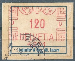 Freistempel (Typ 2 Hasler)  "Schindler & Cie. AG, Luzern"                1936 - Máquinas De Franquear