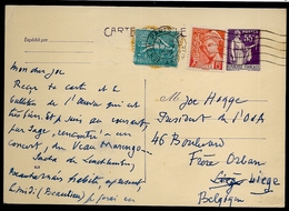 N° 362, 363 Et 408 Sur Carte Postale Expédiée De Paris VIII Rue La Boétie Le 1-V-1939 (Lot 632) - Other & Unclassified