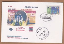 AC - TURKEY POSTAL STATIONARY - WORLD RALLI CHAMPIONSHIP ANTALYA KEMER, 12 OCTOBER 2006 - Postwaardestukken