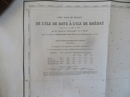 Carte Marine : Ile De Batz 29 - Ile De Bréhat 22  N° 970  SHM 1843 - Carte Nautiche