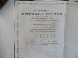 Carte Marine : Ile De Batz 29 - Ile De Bréhat 22  N° 970  SHM 1843 - Cartas Náuticas