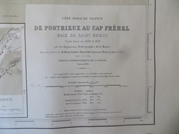 Carte Marine : Portrieux 22 - Cap Fréhel 22  Port Du Légué St-Brieuc N° 833  SHM 1836 - Seekarten