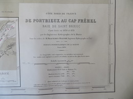 Carte Marine : Portrieux 22 - Cap Fréhel 22  Port Du Légué St-Brieuc N° 833  SHM 1836 - Carte Nautiche