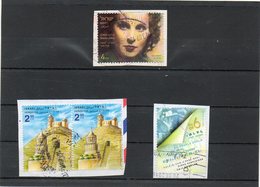 ISRAEL   4 Timbres     2011  2012 Et 2014   Sur Fragment Oblitérés - Used Stamps (without Tabs)