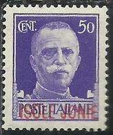 ISOLE JONIE 1941 SOPRASTAMPATO D'ITALIA ITALY OVERPRINTED CENT. 50c MNH - Îles Ioniennes