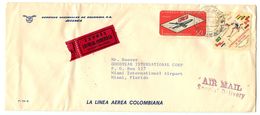 Colombia 1965 Airmail Special Delivery Cover Barranquilla - Aerovias Nacionles De Colombia - Colombie