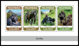 MOZAMBIQUE 2018 MNH** Gorillas Gorilas M/S - IMPERFORATED - DH1827 - Gorilla's