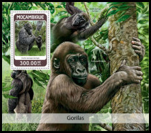 MOZAMBIQUE 2018 MNH** Gorillas Gorilas S/S - IMPERFORATED - DH1827 - Gorilles