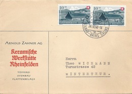 Motiv Brief  "Zahner, Keramische Werkstätte, Rheinfelden"            1948 - Briefe U. Dokumente