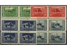 3 ** ALBANIA. Mi.96/99 (4). 1924. SERIE COMPLETA En Bloques De Cuatro. LUJO. Cat. 400?. - Andere & Zonder Classificatie