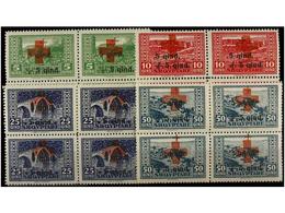 4 ** ALBANIA. Mi.100/103 (4). 1924. SERIE COMPLETA En Bloques De Cuatro. LUJO. Cat. 440?. - Andere & Zonder Classificatie