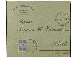 7 ALBANIA. 1906. Ottoman Empire. Envelope To Trieste Franked <B>1</B> <B>piastre</B> Tied By <B>BERAT</B> Bilingual Date - Sonstige & Ohne Zuordnung