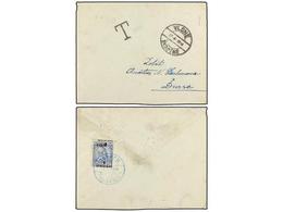 13 ALBANIA. Mi.P9. 1914 (27-IV). VLONE To DURRES. Unfranked Cover Taxed On Arrival With <B>1 Gr.</B> On <B>25 Q.</B> Blu - Otros & Sin Clasificación