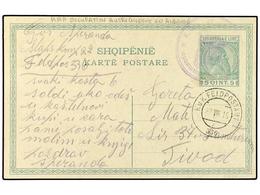 16 ALBANIA. 1916. Postal Stationary Card <B>5 G.</B> Green Written From Dana And Cancelled <B>K.U.K. 47 COMMANDO</B> Wit - Other & Unclassified