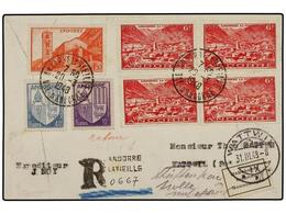 20 ANDORRA: ANDORRA FRANCESA. 1948. ANDORRA A ALEMANIA. <B>10 Cts.</B>, <B>40 Cts., 1,50 Fr.</B> Y <B>6 F. </B>(4), Cart - Autres & Non Classés