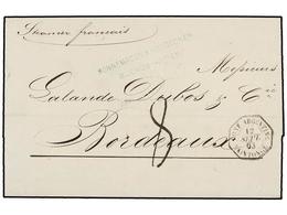 28 ARGENTINA. 1863. BUENOS AIRES A FRANCIA. Fechador Octogonal Marítimo Francés <B>CONF. ARGENTINE/SAINTONGE. </B>PRECIO - Autres & Non Classés