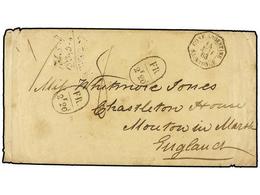 29 ARGENTINA. 1863 (May 14). Stampless Cover From BUENOS AIRES To ENGLAND Struck With Fine Octagonal French Paquebot <B> - Autres & Non Classés