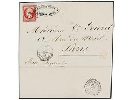 29A ARGENTINA. 1863. BUENOS AIRES A PARÍS.<B> 80 Cts.</B> Carmín. Mat. <B>ANCLA</B>, Fechador <B>BUENOS AYRES/*</B>y Al  - Andere & Zonder Classificatie