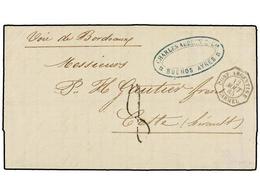 30 ARGENTINA. 1865. BUENOS AIRES A FRANCIA. Fechador Octogonal Marítimo Francés <B>CONF. ARGENTINE/CARMEL. </B>PRECIOSA. - Andere & Zonder Classificatie