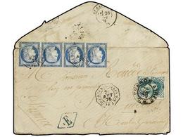 43 ARGENTINA. 1876. BUENOS AIRES A FRANCIA. Circulada Con Sello De <B>10 Ctvos.</B> Verde Y Cuatro Sellos Franceses De < - Other & Unclassified