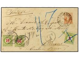 54 ARGENTINA. 1894. BUENOS AIRES A SUIZA. Entero Postal De <B>5 Ctvos.</B> Rosa Tasado A La Llegada Con <B>35 Cts.</B> P - Otros & Sin Clasificación