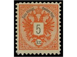 79 ** AUSTRIA. Mi.46. 1883. <B>5 Kr.</B> Rose, Dent. 10 1/2. Very Fine, Never Hinged. Michel.400?. - Other & Unclassified