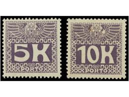 83 * AUSTRIA. Mi.T-45/46. 1911. Postage Due. Complete Set, Hinged. Michel.400?. - Other & Unclassified