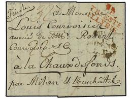 83A AUSTRIA. 1810. Entire Letter From Trieste To Chaux De Fonds, Endorsed 'par Milan & Neuchatel' With Superb Strike Of  - Sonstige & Ohne Zuordnung